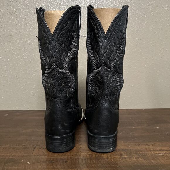 Men's Ariat VentTEK Cowboy Boots Square Toe Black US Size 10D - Style 10027203 - Picture 5 of 13